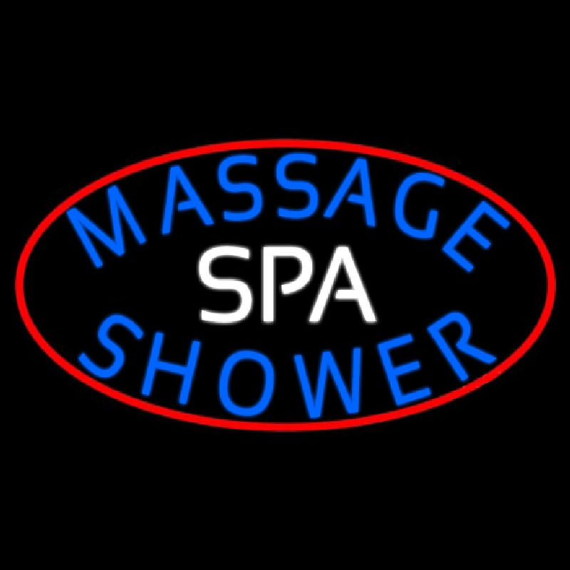 Spa Massage With Red Border Neonskylt