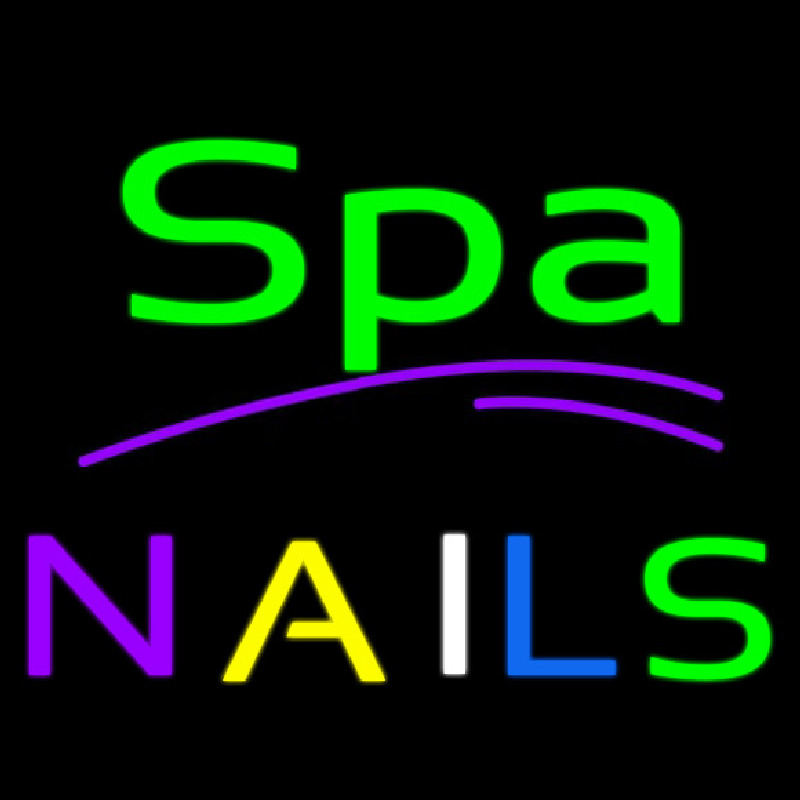 Spa Nails In Rainbow Neon Neonskylt