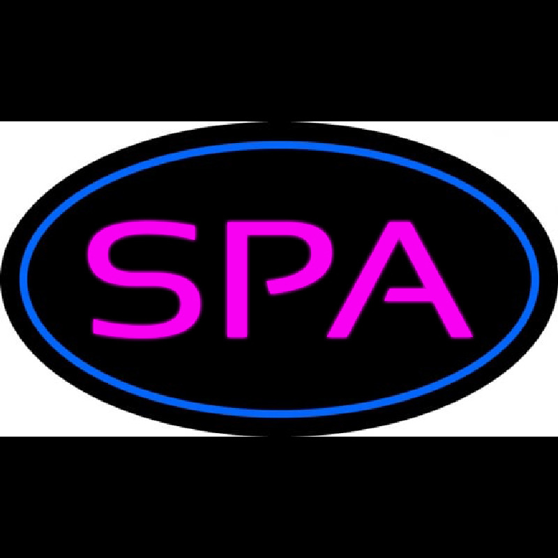 Spa Oval Blue Neonskylt