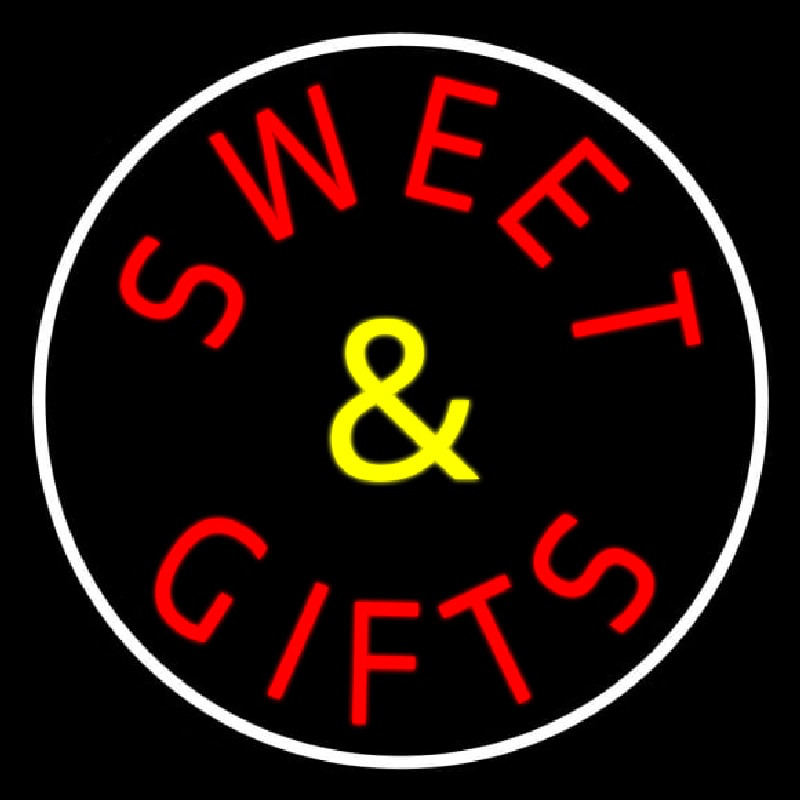 Sweets And Gifts With Border Neonskylt