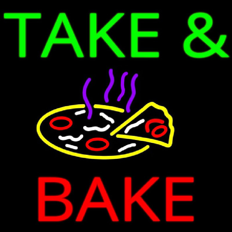 Take And Bake Pizza Logo Neonskylt