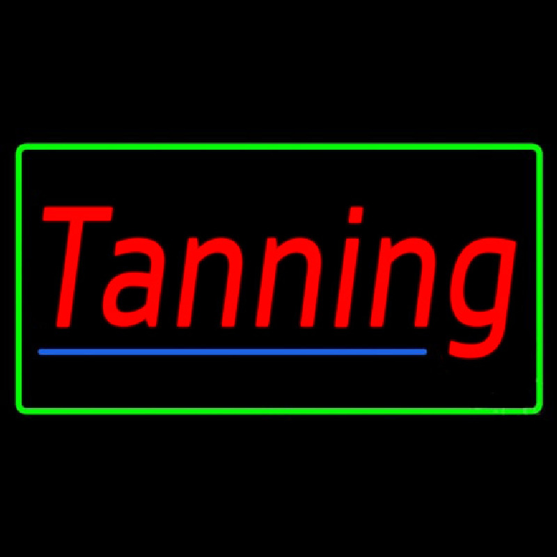 Tanning With Green Border Neonskylt