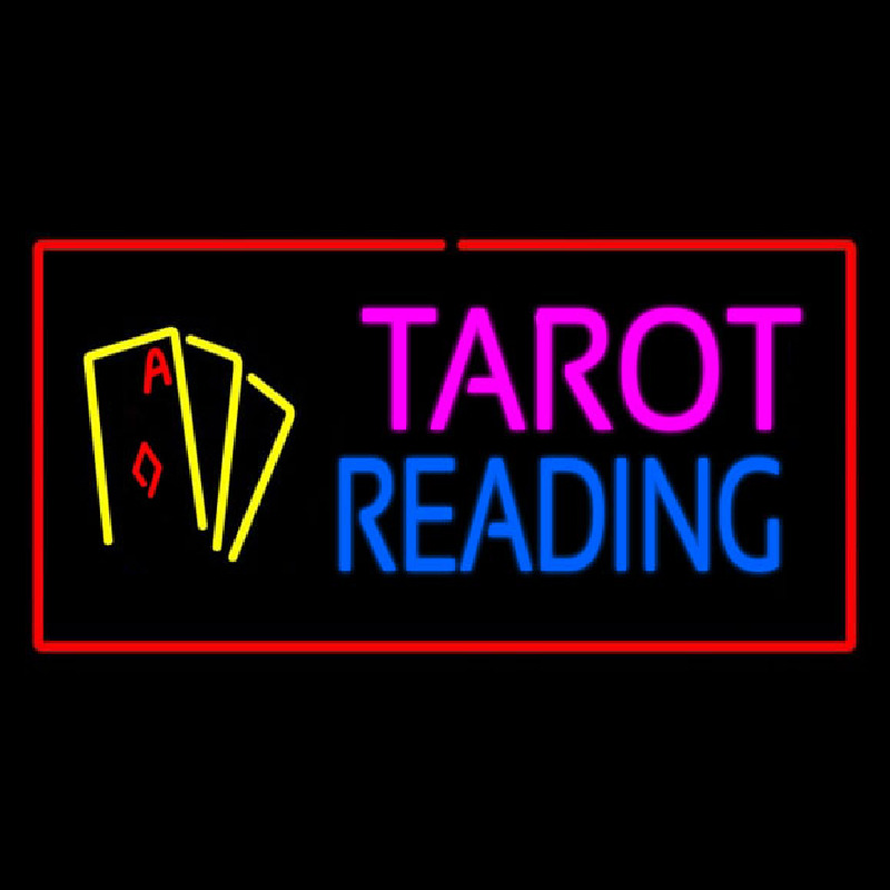 Tarot Reading Red Rectangle Neonskylt