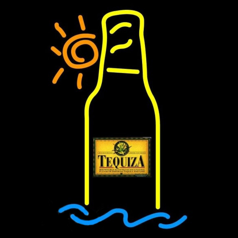 Tequiza Tropical Sun Bottle Beer Sign Neonskylt