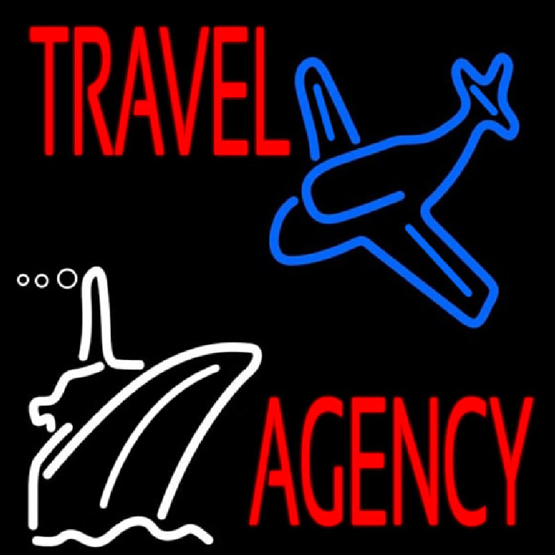 Travel Agency With Logo Neonskylt