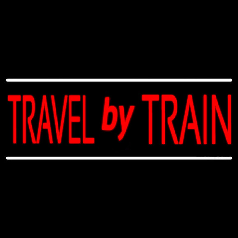 Travel By Train Neonskylt