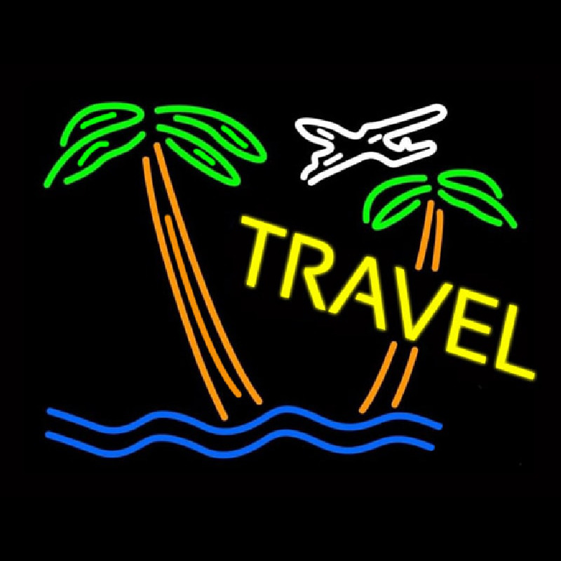 Travel Yellow Neonskylt