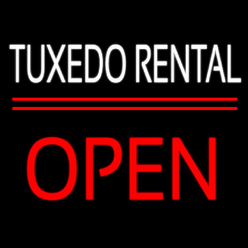 Tu edo Rental Block Open Neonskylt