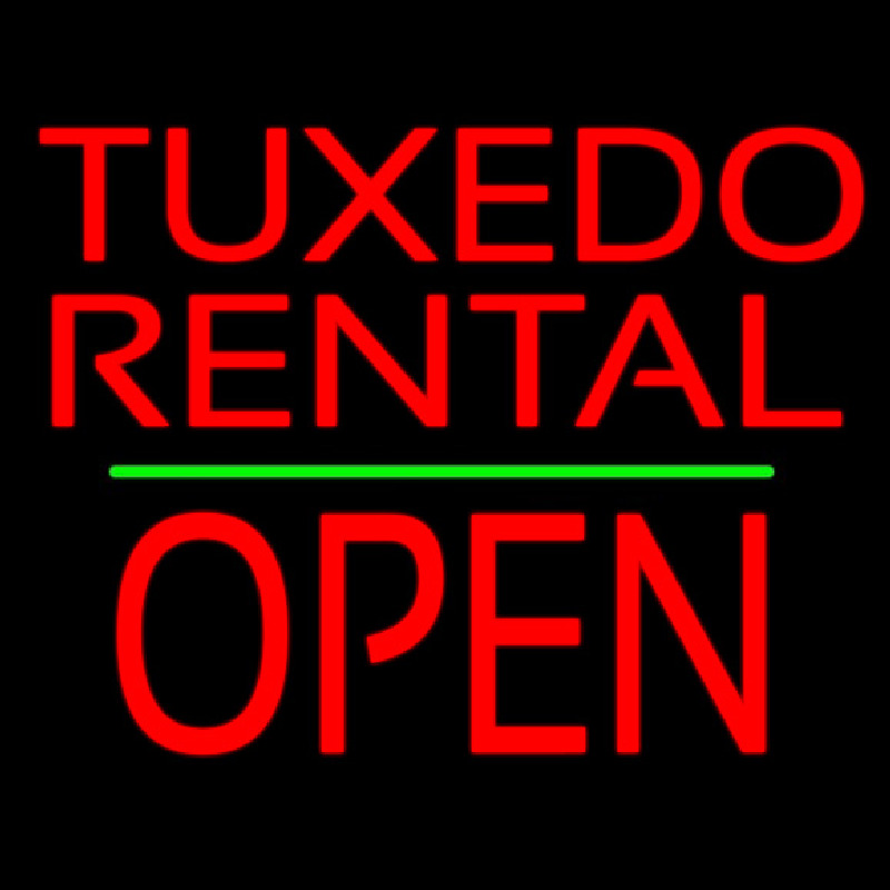 Tu edo Rental Open Green Line Neonskylt