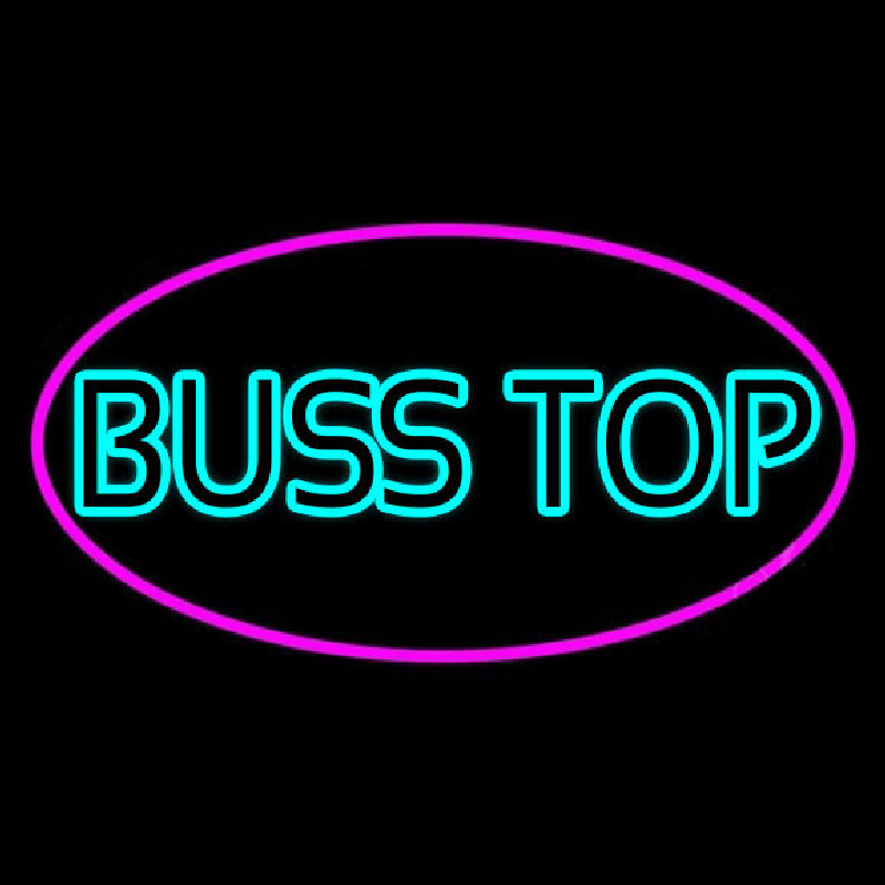 Turquoise Bus Stop Neonskylt