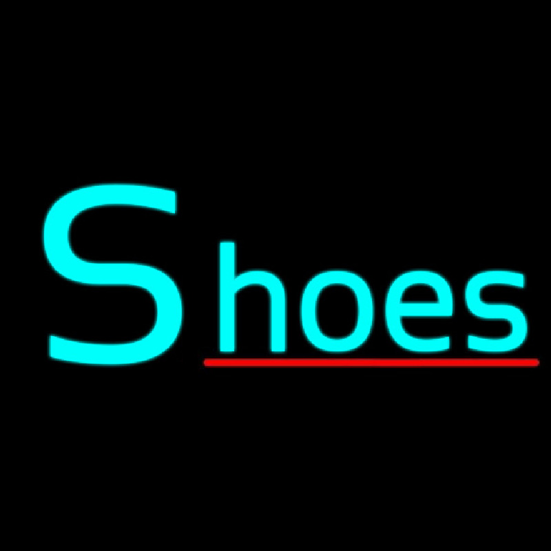 Turquoise Shoes Red Line Neonskylt