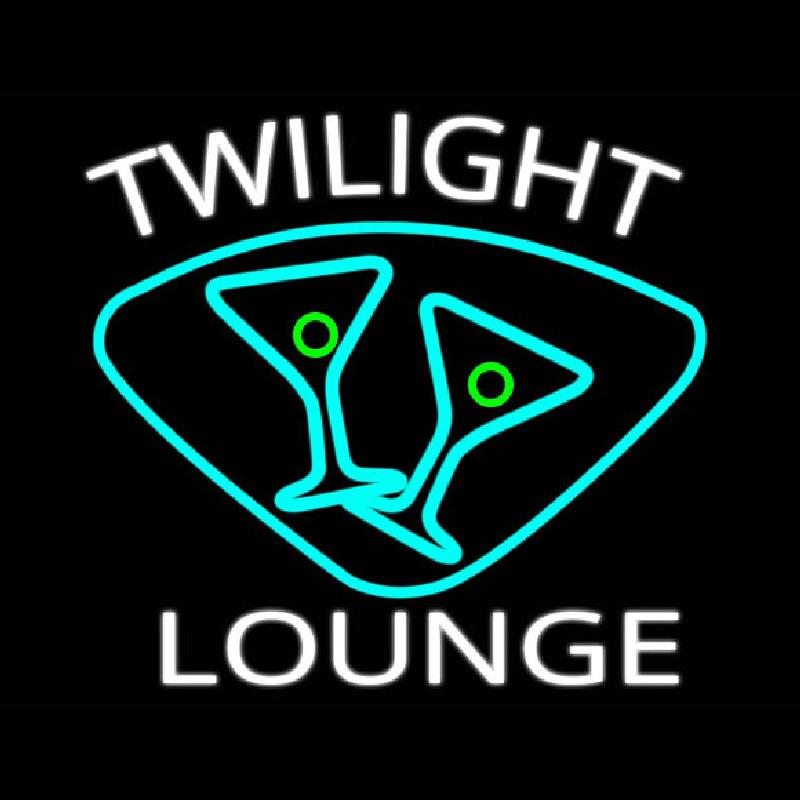 Twilight Lounge With Martini Glasses Real Neon Glass Tube Neonskylt