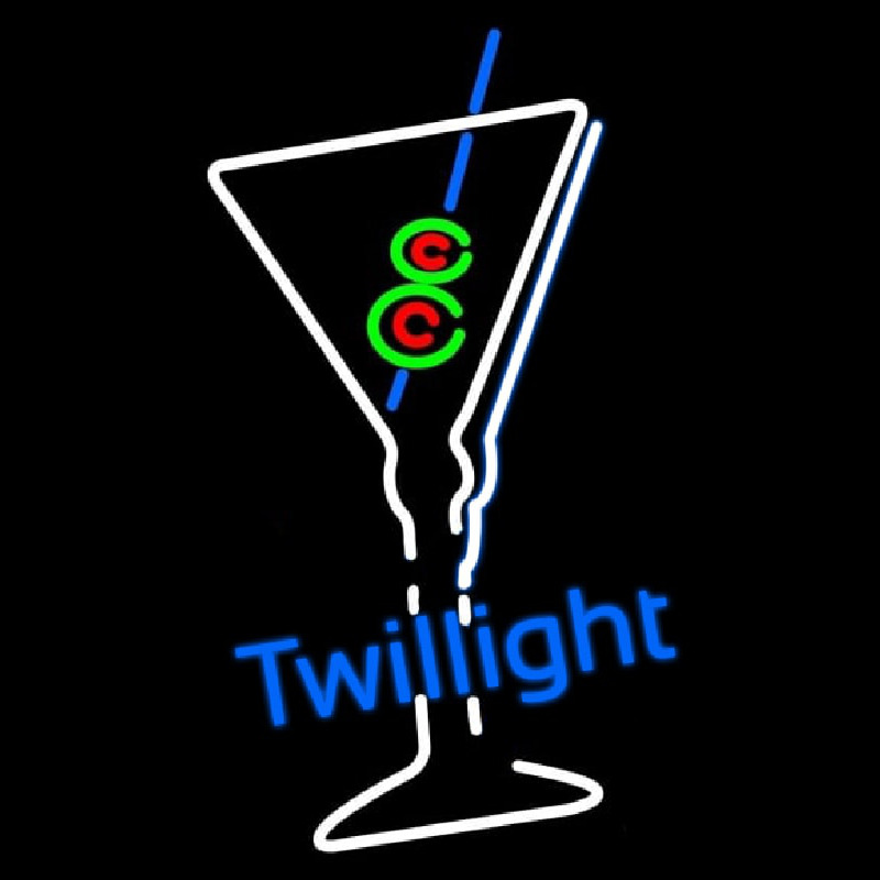 Twilight Martini Glass Bar Neonskylt