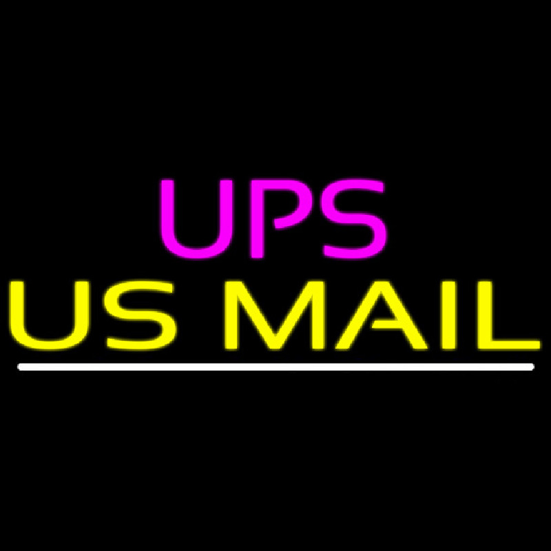 Ups Us Mail White Line Neonskylt