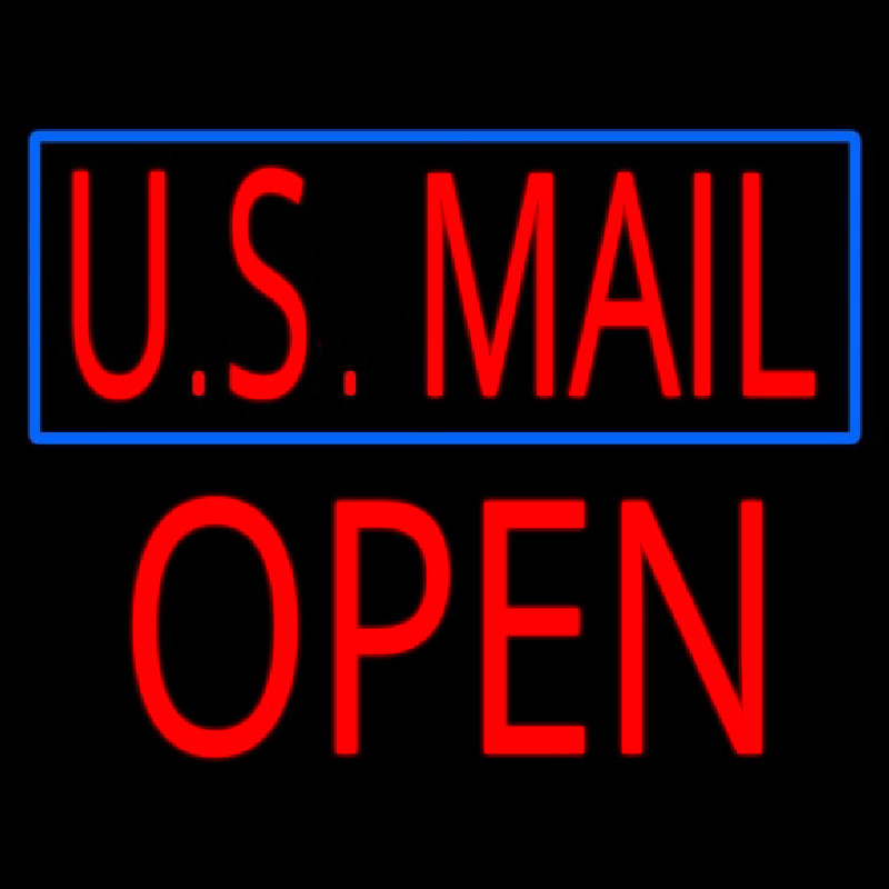 Us Mail Block Open Neonskylt