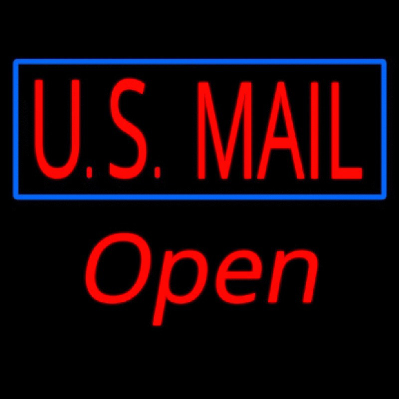 Us Mail Script1 Open Neonskylt