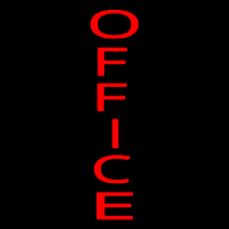 Vertical Red Office Neonskylt