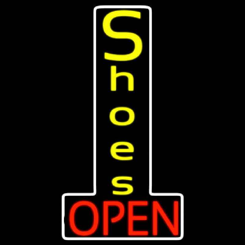 Vertical Shoes Open Neonskylt