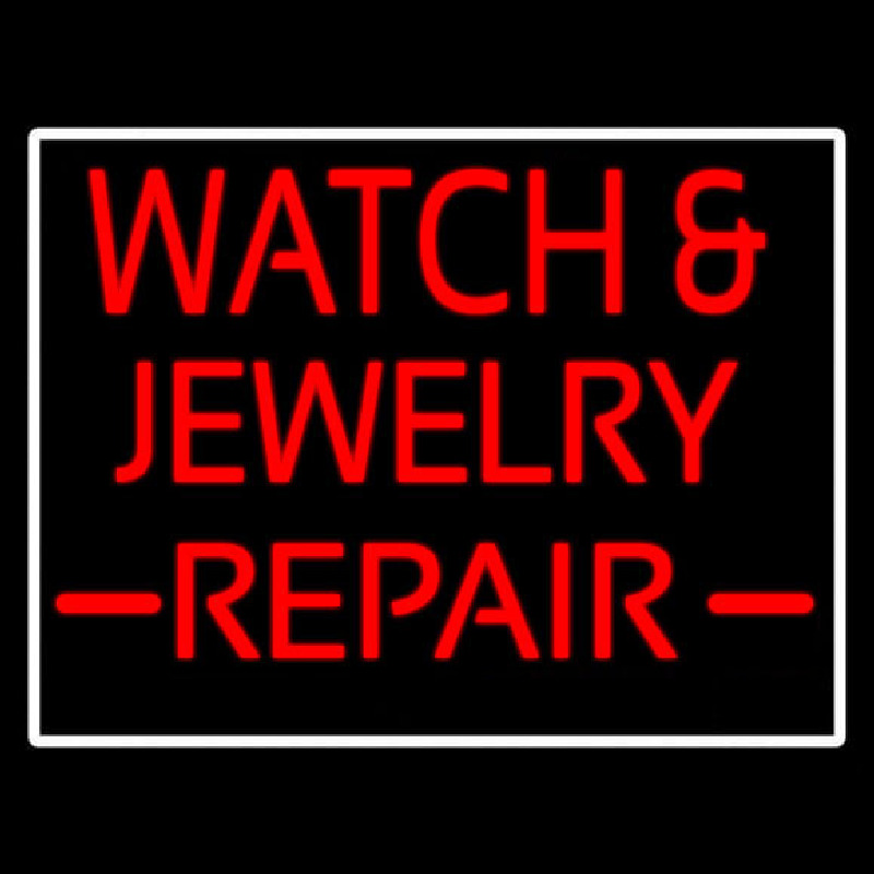 Watch And Jewelry Repair Red Neonskylt