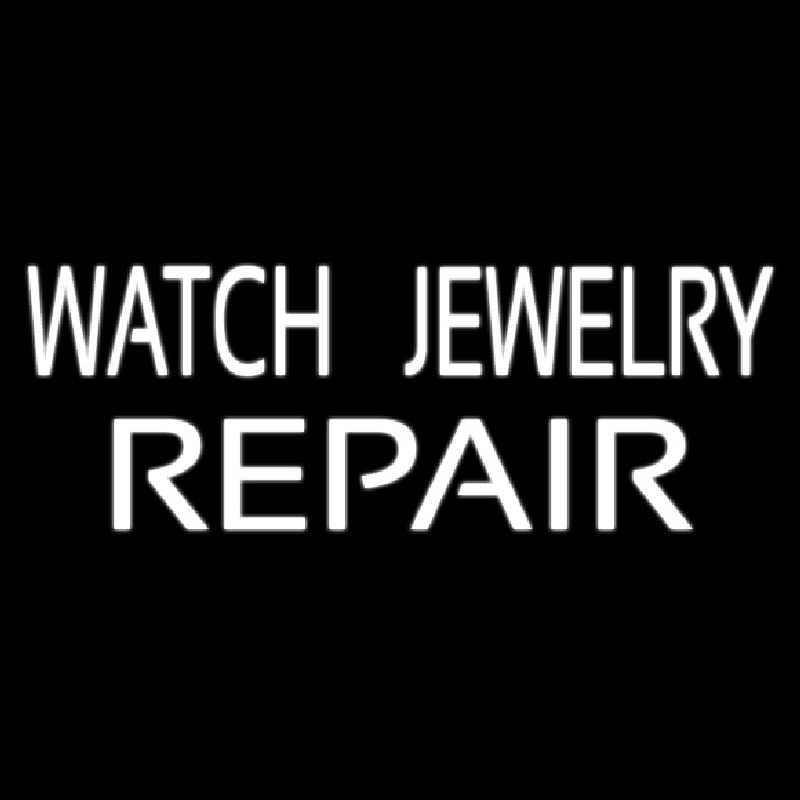 Watch Jewelry Repair Block White Neonskylt