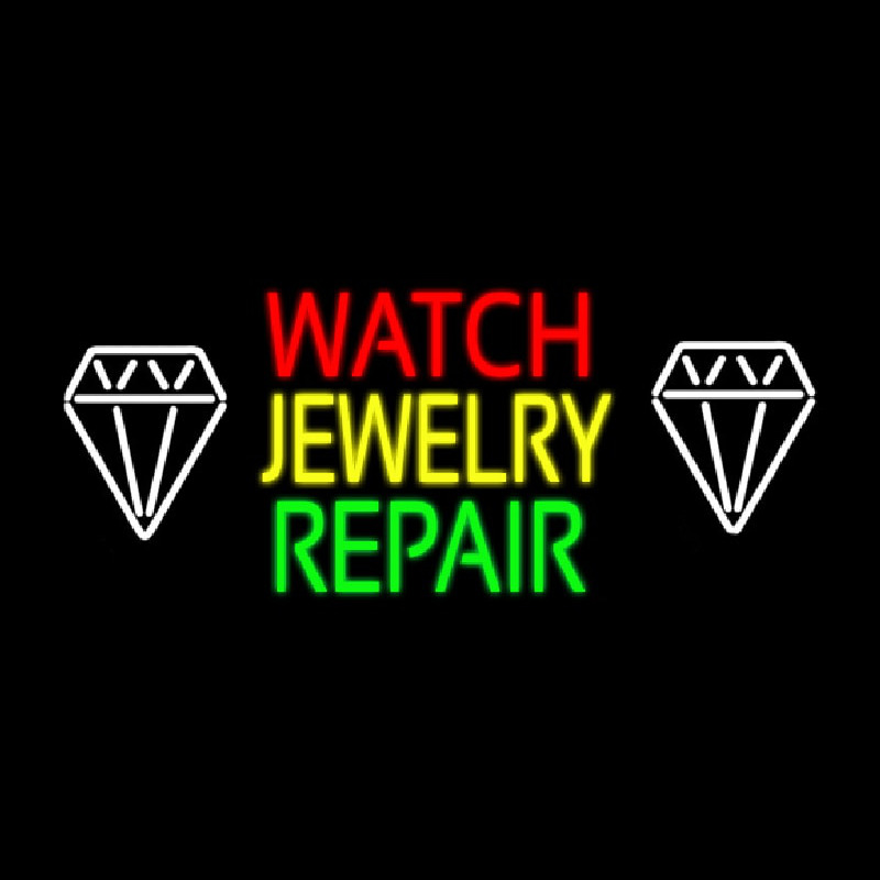 Watch Jewelry Repair With White Logo Neonskylt