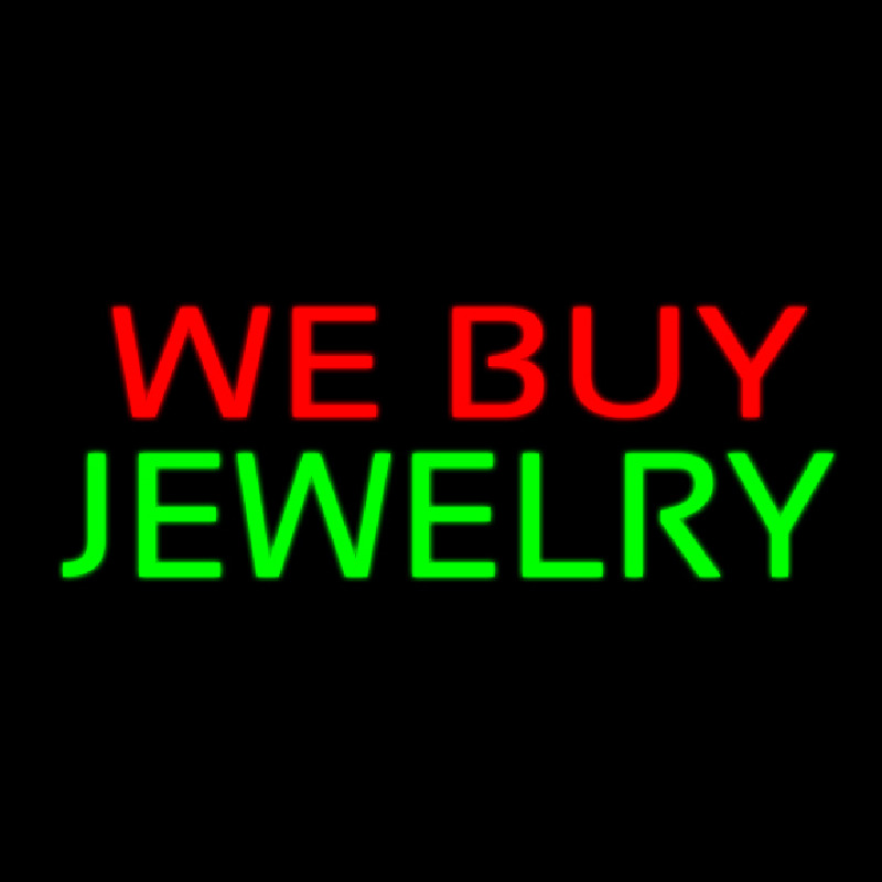 We Buy Jewelry Block Neonskylt