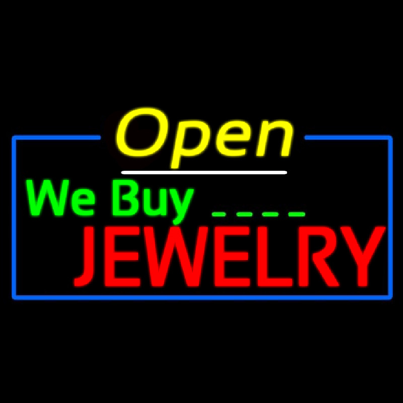 We Buy Jewelry Open Neonskylt