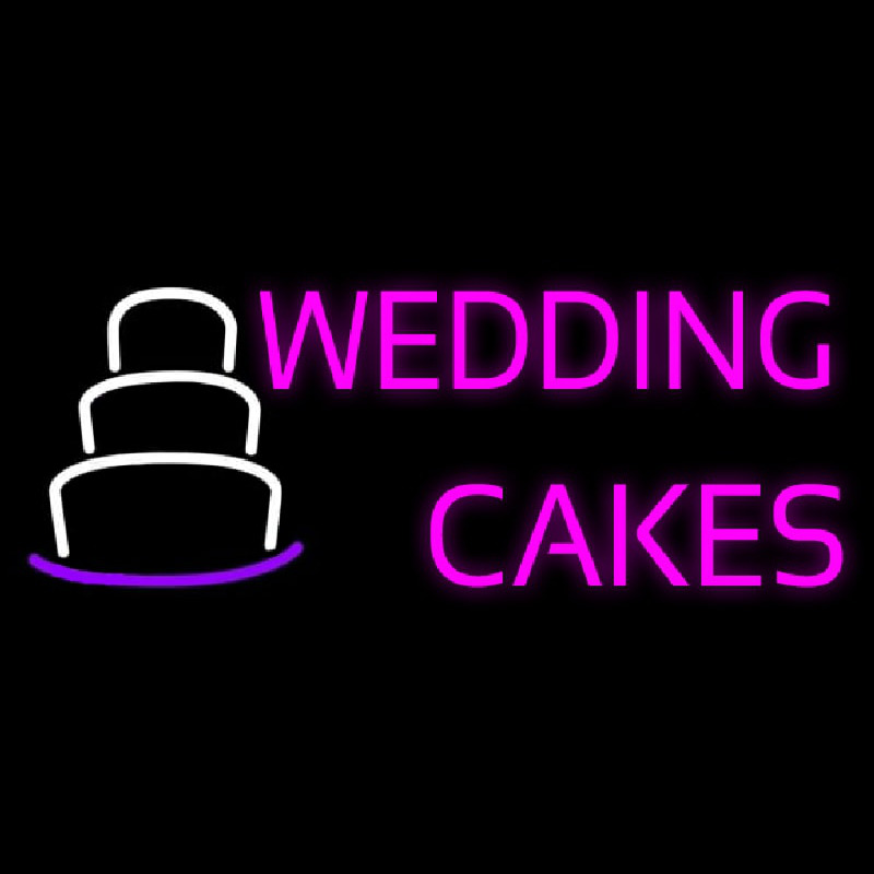 Wedding Cakes In Pink Neonskylt