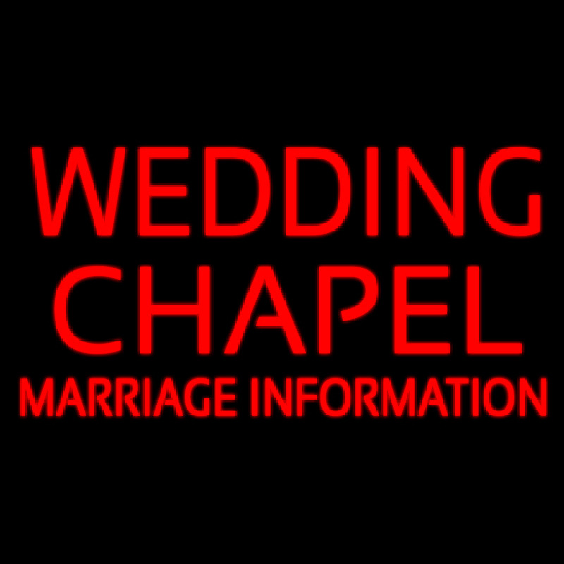 Wedding Chapel Marriage Information Neonskylt