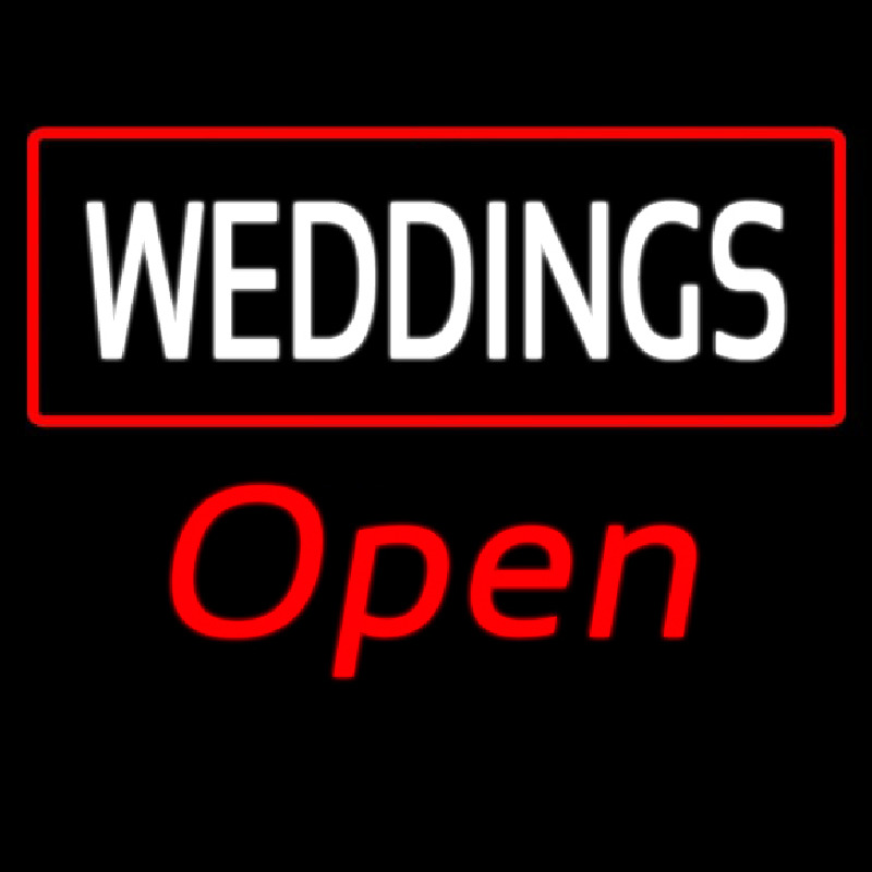 Weddings Open Neonskylt