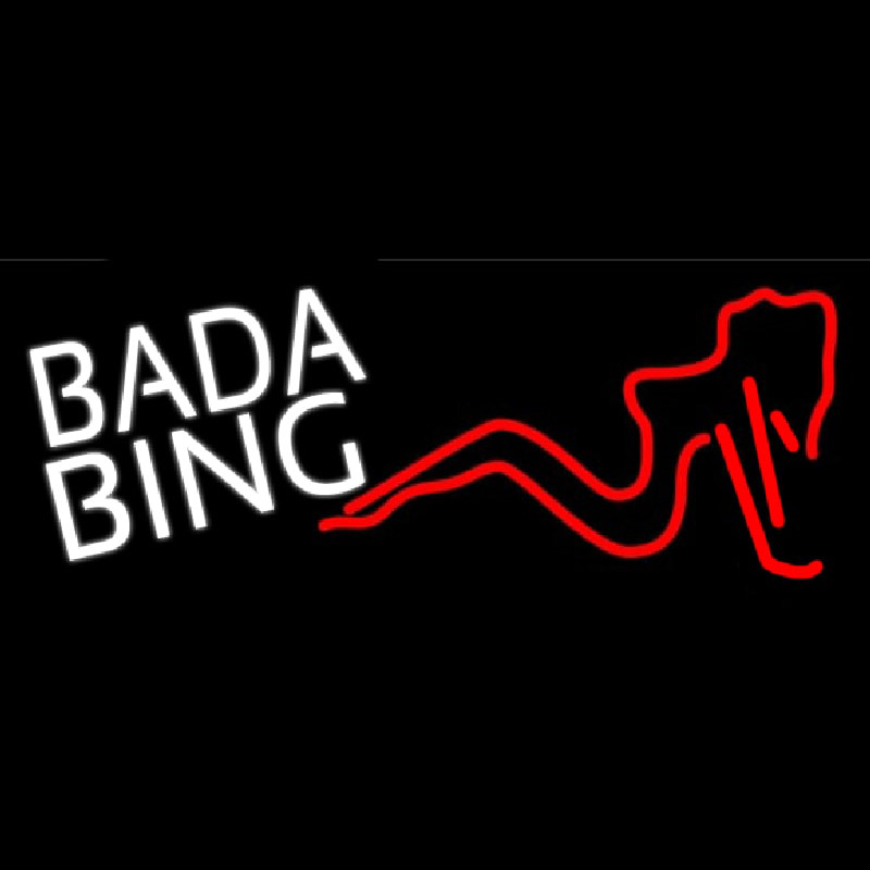 White Bada Bing Girl Neonskylt