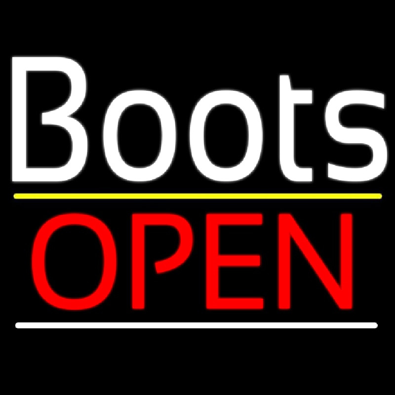 White Boots Open Neonskylt