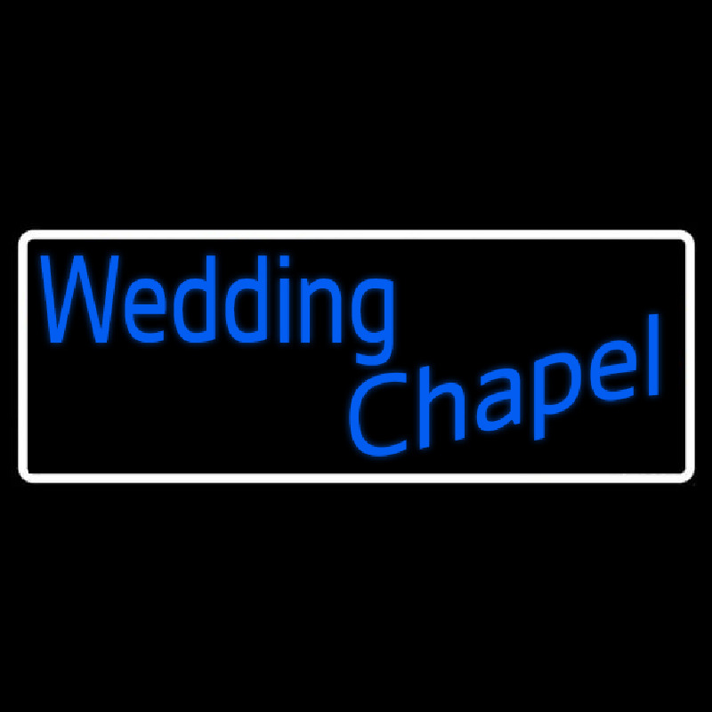 White Border Wedding Chapel Neonskylt