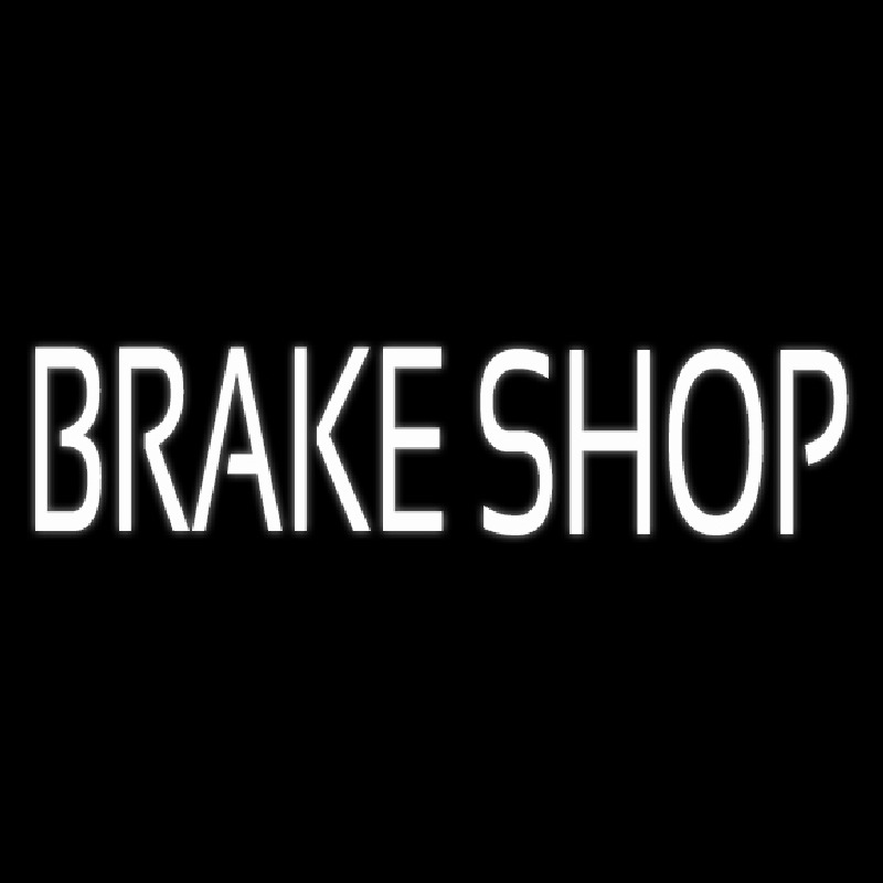 White Brake Shop Neonskylt