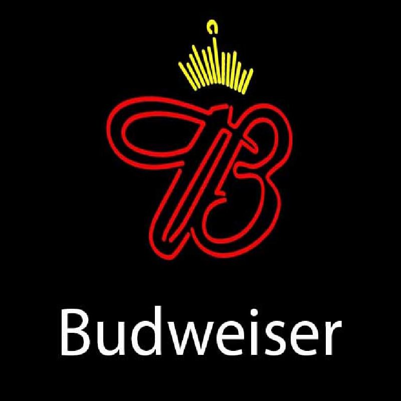 White Budweiser Crown Beer Sign Neonskylt