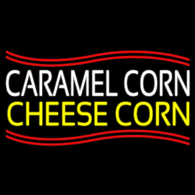 White Caramel Corn Yellow Cheese Corn Neonskylt