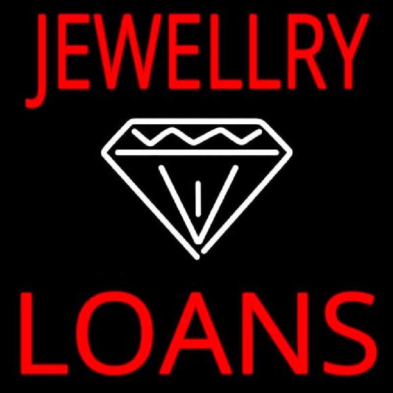 White Diamond Jewelry Loans Neonskylt