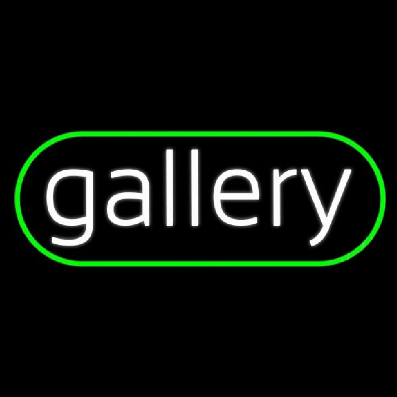 White Letters Gallery With Border Neonskylt