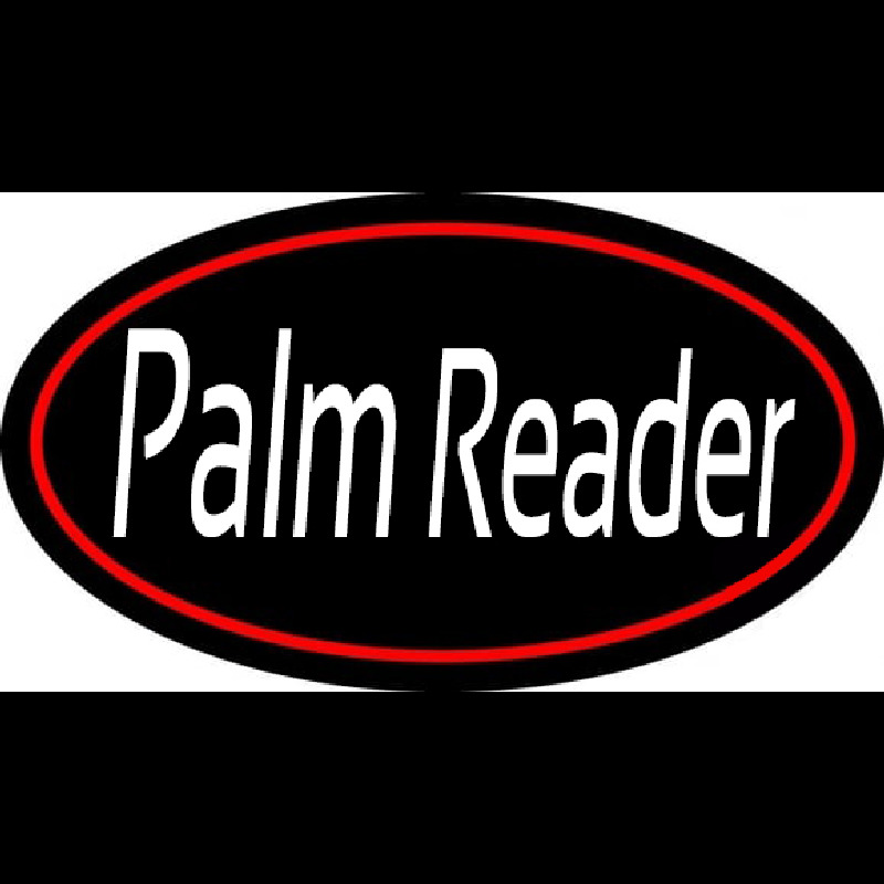 White Palm Reader Red Border Neonskylt