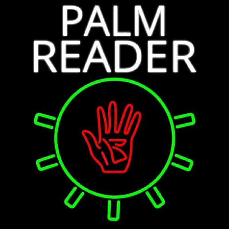 White Palm Reader With Logo Neonskylt