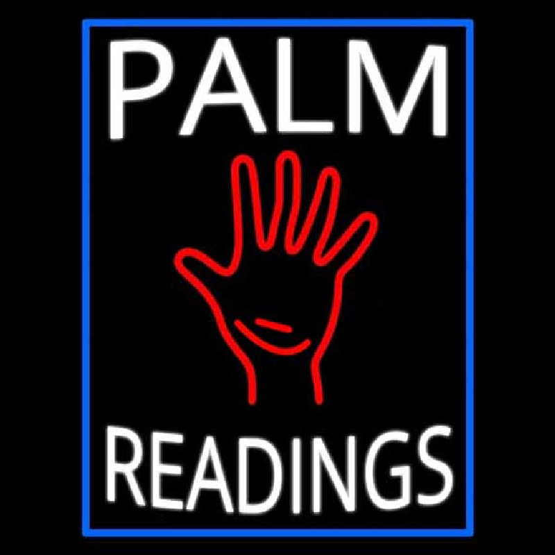 White Palm Readings With Palm Neonskylt