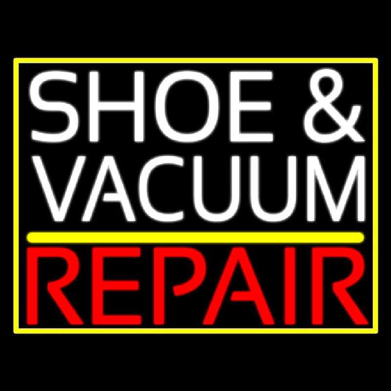 White Shoe And Vacuum Red Repair Neonskylt