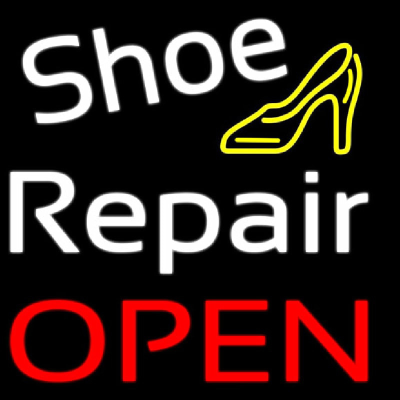 White Shoe Repair With Sandal Open Neonskylt