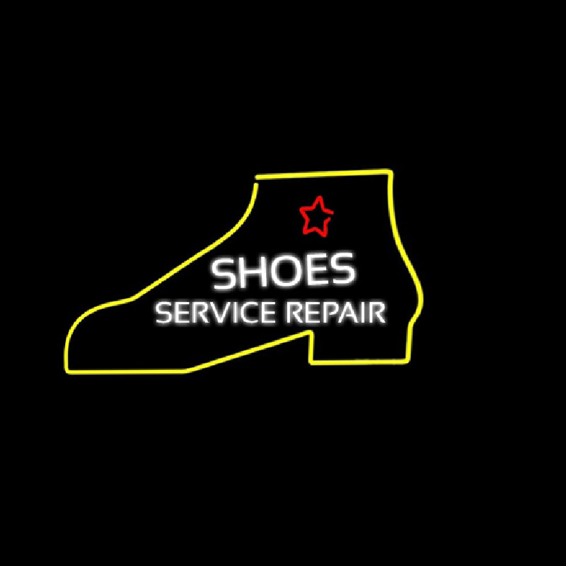 White Shoe Service Repair Neonskylt