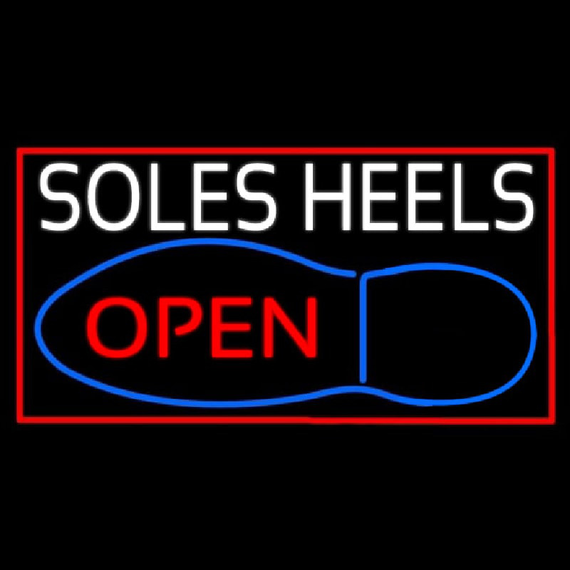 White Soles Heels Open Neonskylt