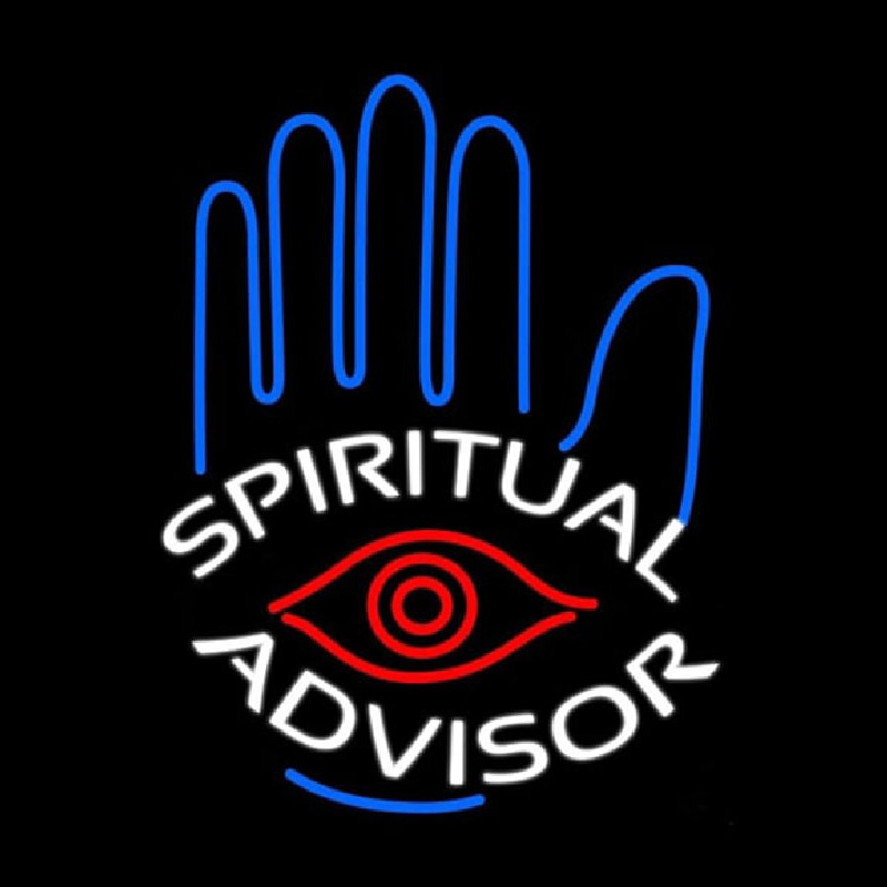 White Spiritual Advisor Neonskylt