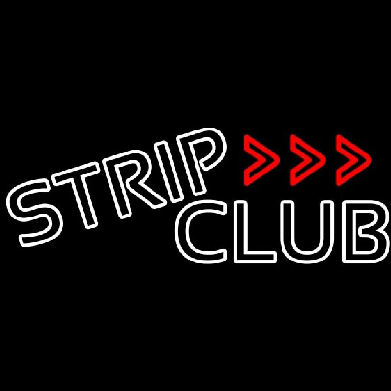 White Strip Club Neonskylt