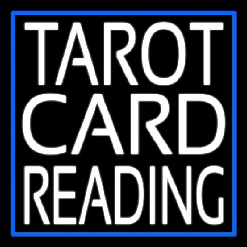 White Tarot Card Reading Neonskylt