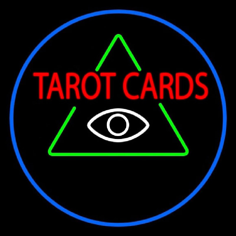 White Tarot Cards Logo Neonskylt