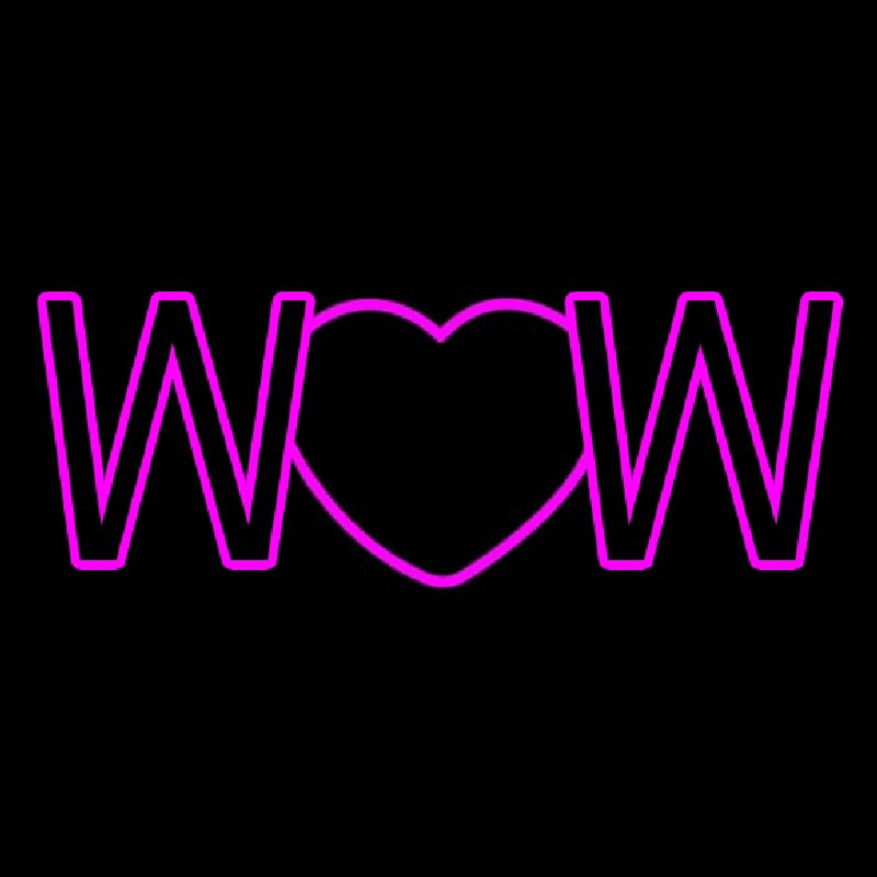 Wow With Heart Neonskylt